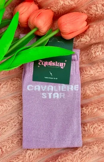 CHAUSSETTES CAVALIÈRE STAR LILAS - Equislay