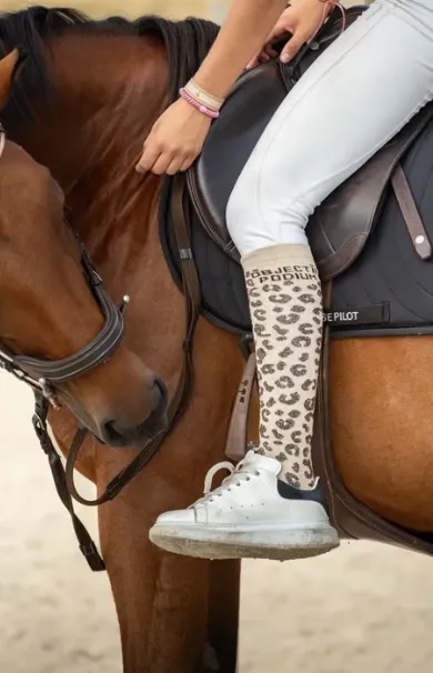 Chaussettes Objectif Podium Léopard - Equislay