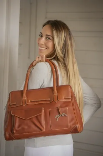[EK936214] Sac Maëlys Grand Modèle Cognac - Pénélope