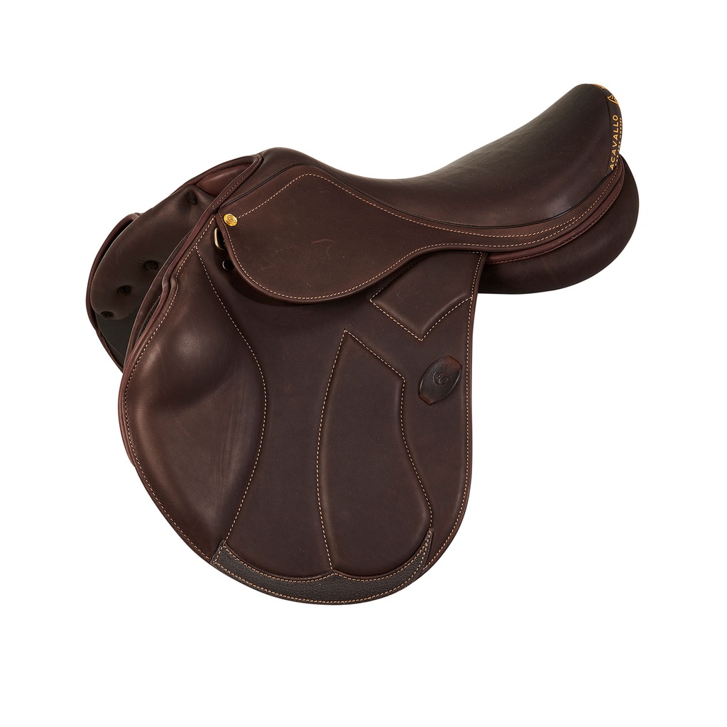 SELLE ACAVALLO GUTTUSO JUMPING SADDLE WITH LATEX PANELS (Brun, 15")
