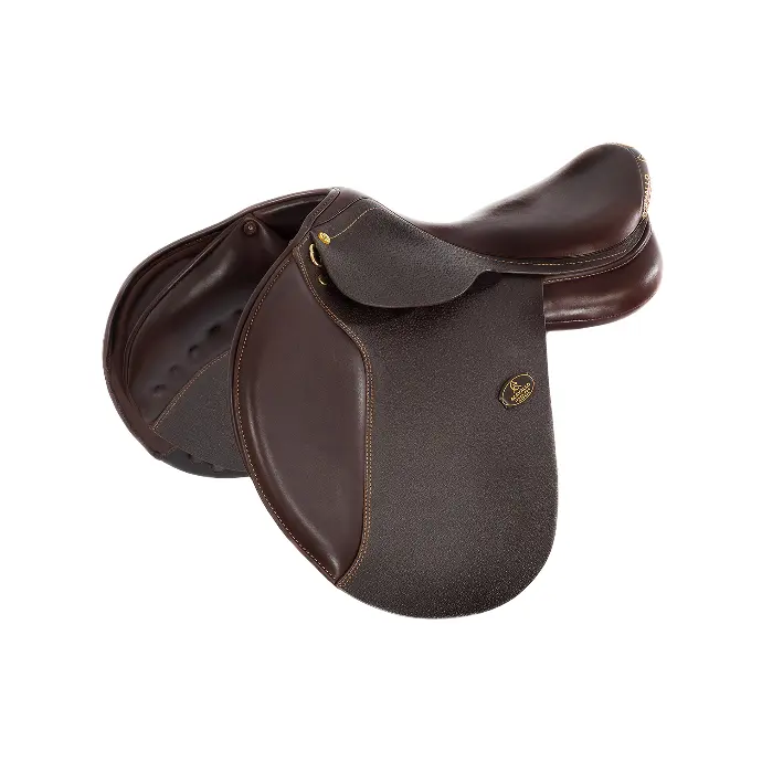 SELLE ACAVALLO VENEZIANO JUMPING SADDLE WITH FLOCKED PANELS (Brun, 15.5)
