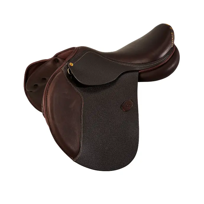 SELLE ACAVALLO VENEZIANO JUMPING SADDLE WITH LATEX PANELS (Brun, 15")