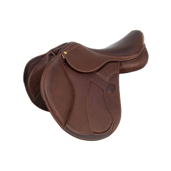 SELLE ACAVALLO MODIGLIANI JUMPING SADDLE WITH FLOCKED PANELS (Brun, 15.5)
