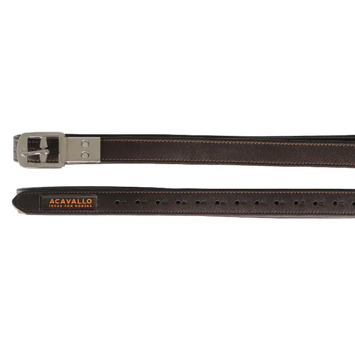 ETRIVIERES ACAVALLO CALFSKIN STIRRUP LEATHERS NYLON REINFORCED (Brun, 135cm)