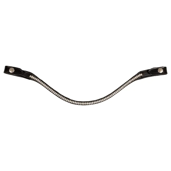 FRONTAL ACAVALLO BROWBAND WITH OVAL CRYSTAL (Noir, Cob)