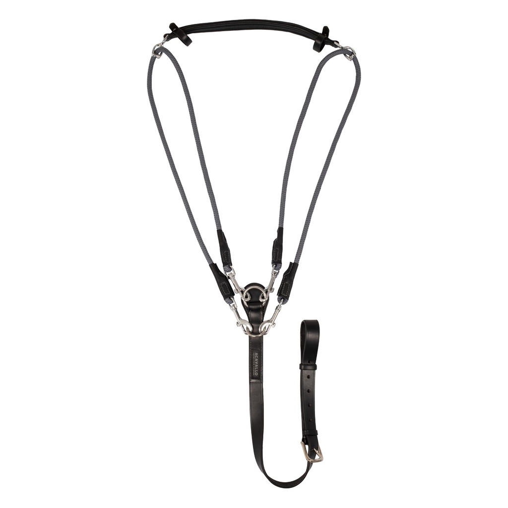 COLLIER DE CHASSE ACAVALLO ITALIAN LEATHER AND ROUND NYLON DORI GOGUE (Noir, Cob)