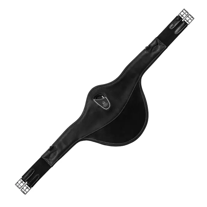 SANGLE ACAVALLO LEATHER STUDGUARD GIRTH  (Noir, 110cm)