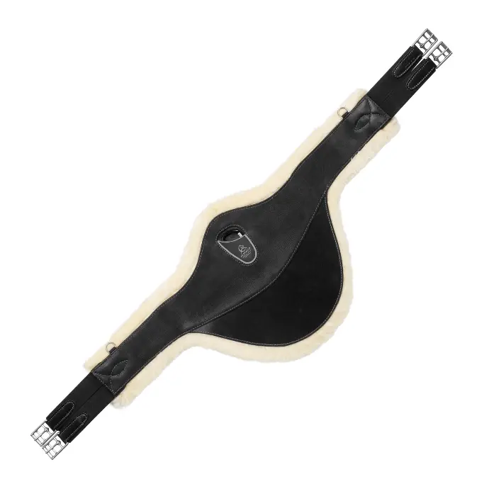 SANGLE ACAVALLO LEATHER STUDGUARD GIRTH WITH REMOVABLE ECOWOOL LINING (Noir, 110cm)