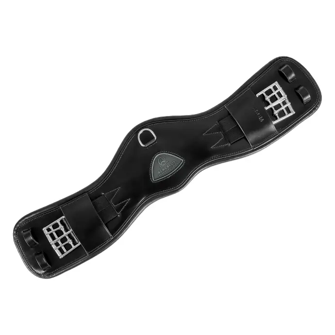 SANGLE ACAVALLO LEATHER ANATOMIC SHORT GIRTH (Noir, 55cm)