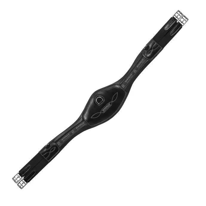 SANGLE ACAVALLO SOFT LEATHER ANATOMIC GIRTH (Noir, 110cm)