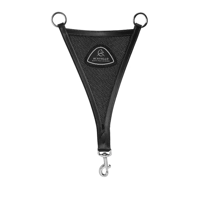 MARTINGALE ACAVALLO LEATHER BIB WITH MESH INSERT (Noir, Cob)