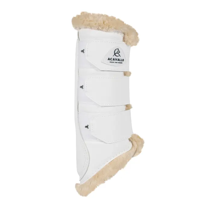 GUETRES ARRIERE ACAVALLO HIND BRUSHING HORSE BOOTS W/SYNTHETIC FUR W/TRIPLE VELCRO