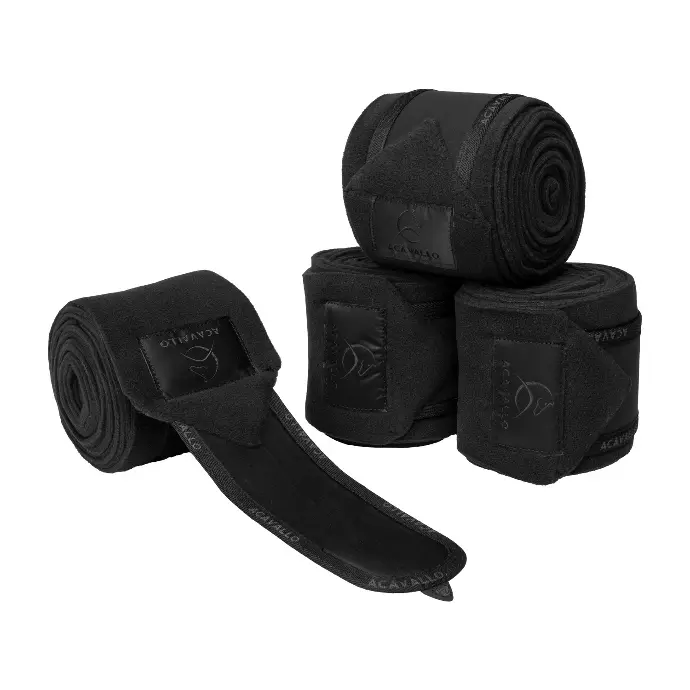 BANDAGES ACAVALLO FLEECE  WITH VELCRO CLOSURE (Noir)
