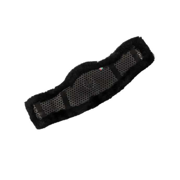 ACAVALLO CONTOUR CLASSIC GEL SHORT GIRTH SAVER WITH SHEEPSKIN  (Noir, S ( 50-60CM))