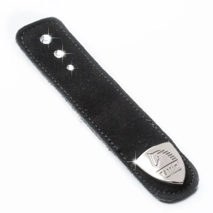 Suede Straps Tattini with 3  Swarovsky (Noir)