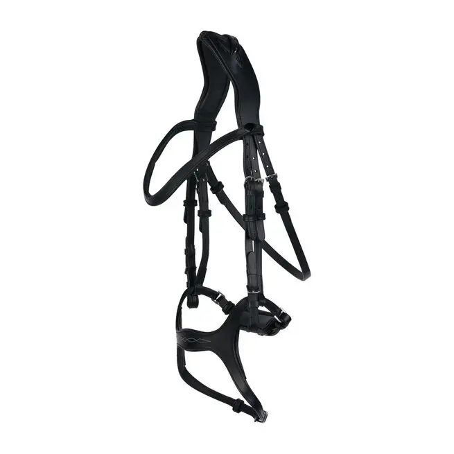 Filet anatomique Horze Peckham avec broderie    (Noir, Cob)