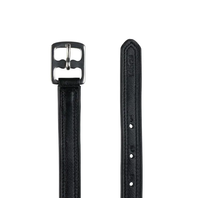 Étrivières cuir Horze avec nylon   (Noir, 125cm)