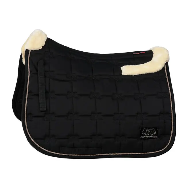 Tapis de selle de dressage B Vertigo Alaska avec bordure en fausse fourrure    (Noir)