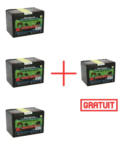 PACK PILE HORIZONT "TURBOMAX AB120" 9 V - 120 AH 3+1 GRATUITE