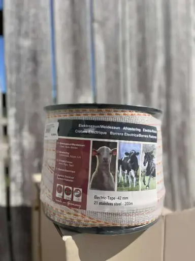 RUBAN BLANC/ORANGE 42MM 200M