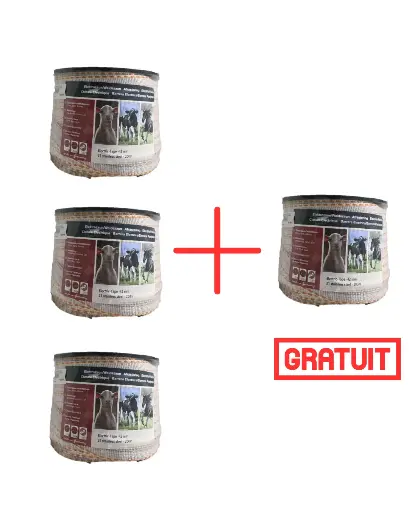 PACK 3+1 GRATUIT RUBAN BLANC/ORANGE 42MM 200M