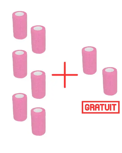 BANDAGE EXCELLENT ANIMAL PROFI 10 CM ROSE 6+2 GRATUITS