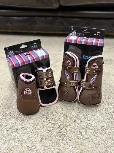 ENSEMBLE VEREDUS CARBON GEL VENTO FRONT + CARBON GEL VENTO REAR BROWN/LIGHT PINK TAILLE L