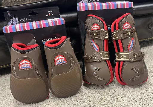 ENSEMBLE VEREDUS CARBON GEL VENTO FRONT + CARBON GEL VENTO REAR BROWN/RED TAILLE M