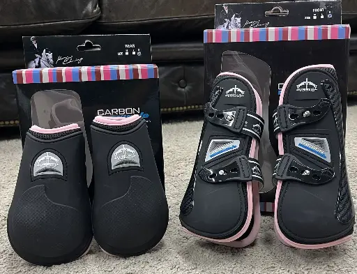 ENSEMBLE VEREDUS CARBON GEL VENTO FRONT  + REAR BLACK/LIGHT PINK