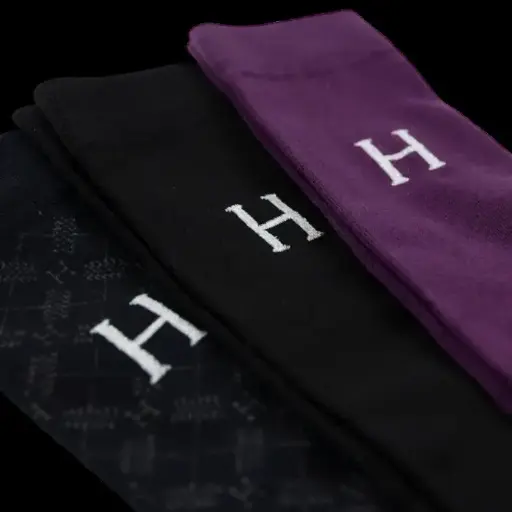 Chaussettes Aiko Figue/Noir/Tartan (x3 paires) Harcour