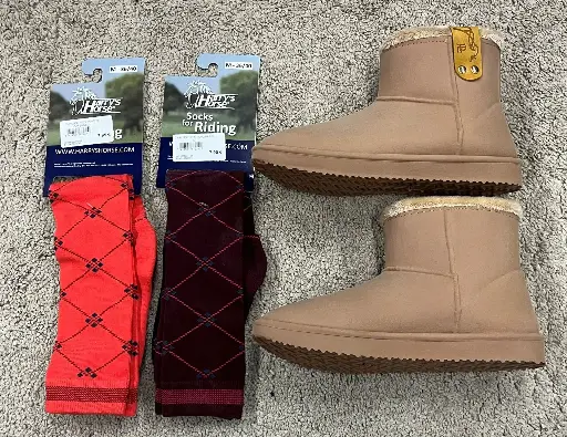 Ensemble Boots Pénélope Camel  + 2 paires de chaussettes