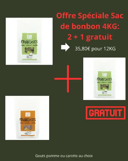 2+1 GRATUIT PACK Friandises, Bonbons HIPPOTONIC 4KG